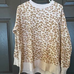 Aerie Crew Neck Desert Leopard Print Size Small EUC